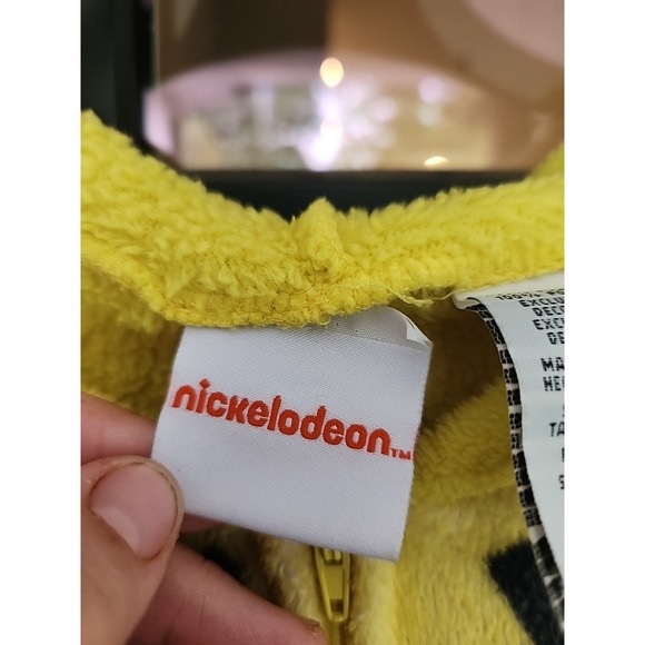 SpongeBob Adult Fleece One Piece Zip Pajamas Costume Large‎ - Picture 6 of 6